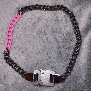 1017 Alyx 9SM Colored Link Buckle Necklace Silver Pink